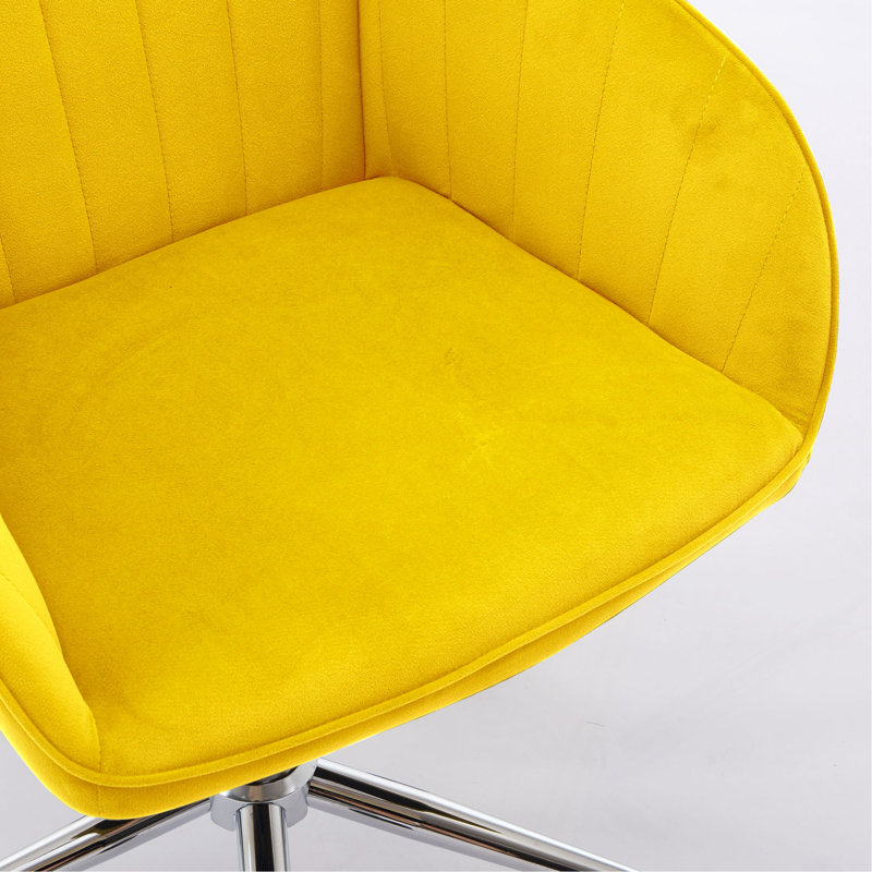 Chaise de bureau, Jaune vif, Argent argent