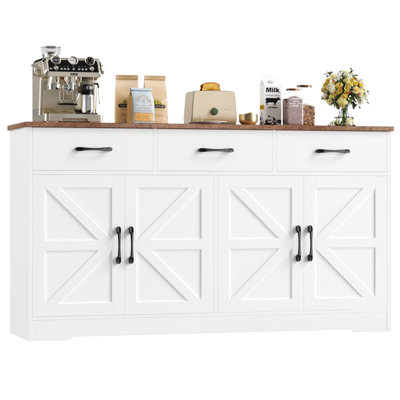 Buffet en bois manufacturé l 59,1 po avec tablettes réglables 