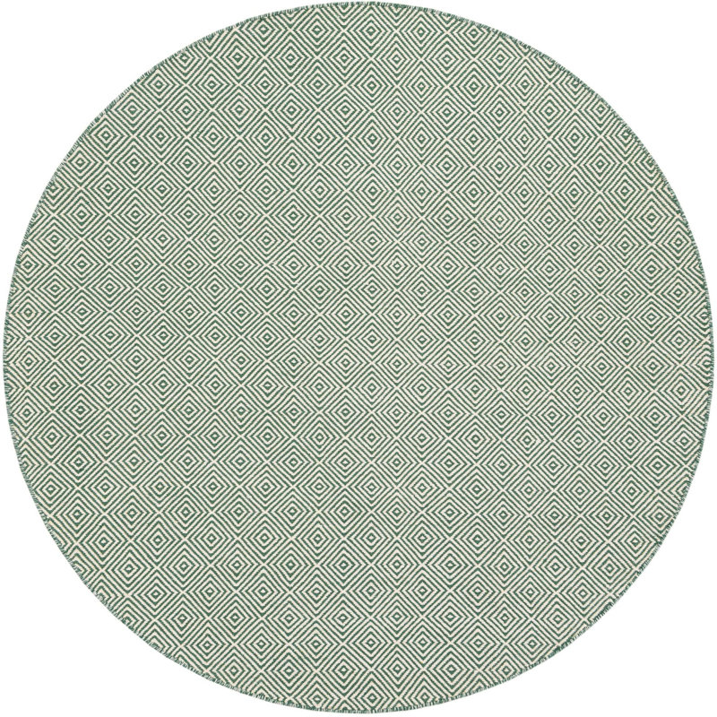 Tapis contemporain Contemporary vert, Rond 6 pi 1 po