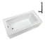 Baignoire en alcôve en acrylique blanc brillant avec drain extérieur 66 po x 32 po Streamline-101699388