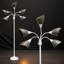 Lampe de plancher réglable à têtes multiples avec 5 lumières à col-de-cygne et abat-jour gris pour le salon, la chambre, le bureau, la salle de jeux