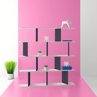Jayvianna 53.9" H x 51.6" W Modern Geometric Bookcase by Latitude Run