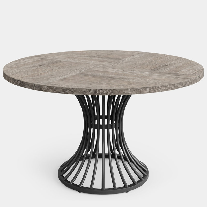 47" Farmhouse Round Dining Table For 4-6