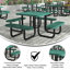 Kristy Commercial Grade Expanded Mesh Metal Outdoor Picnic Table with Anchors-1365677146