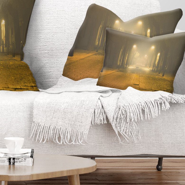 Coussin décoratif paysage urbain, H 12 po x l 20 po