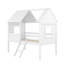 Lit mezzanine simple en bois avec deux fenêtres latérales  -1639995890