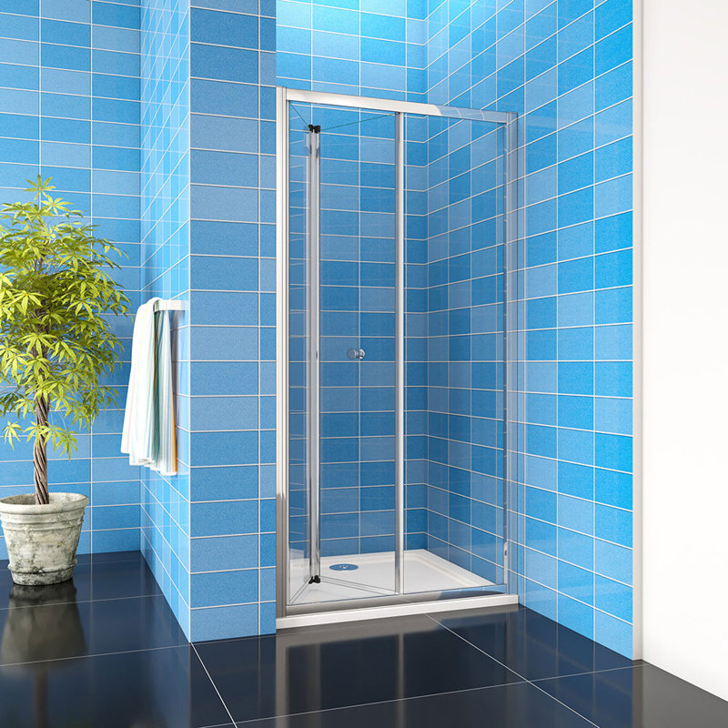 Efstathios 700/760/800/860/900/1000mm Framed Tempered Glass Bi-Fold Shower Door 1850H, 1000cm