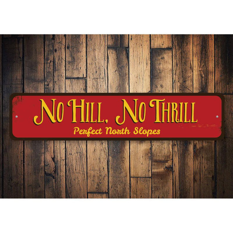Plaque en aluminium No Hill No Thrill, H 4 po x l 18 po x P 0,04 po