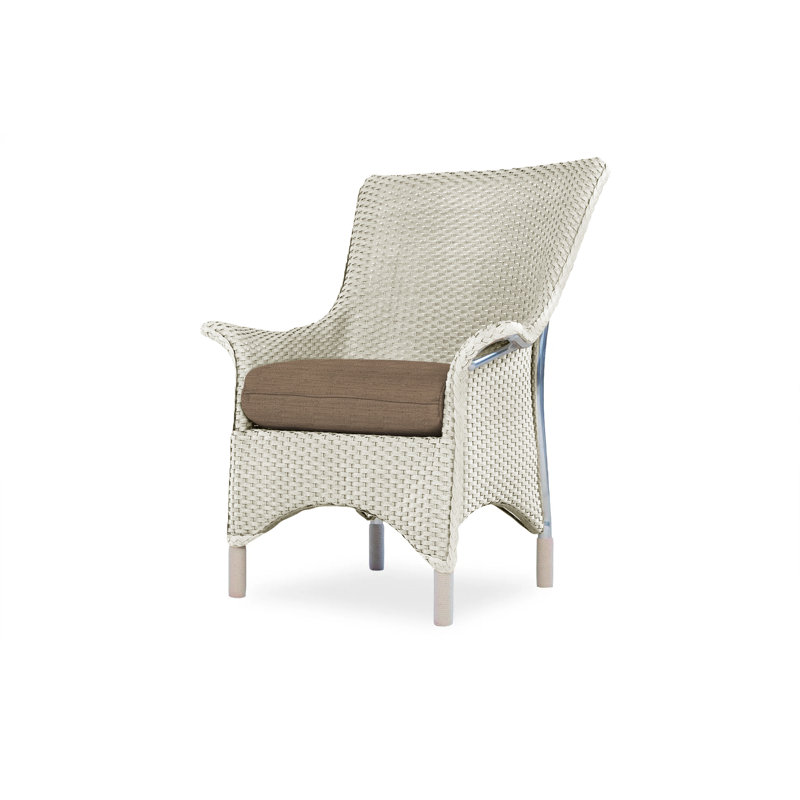 Mandalay Outdoor Dining Armchair, Linen, Flagship Lapis Sunbrella®