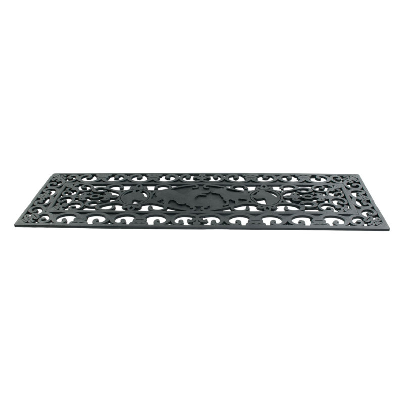 Tapis pour porte d'extérieur en caoutchouc noir 9 po x 30 po