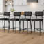 Upholstered Counter Stool with Metal Frame-2135915200