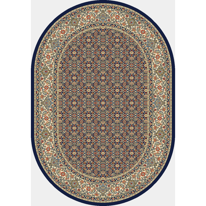 Tapis noir / ivoire Attell, Ovale 6 pi 7 po x 9 pi 6 po