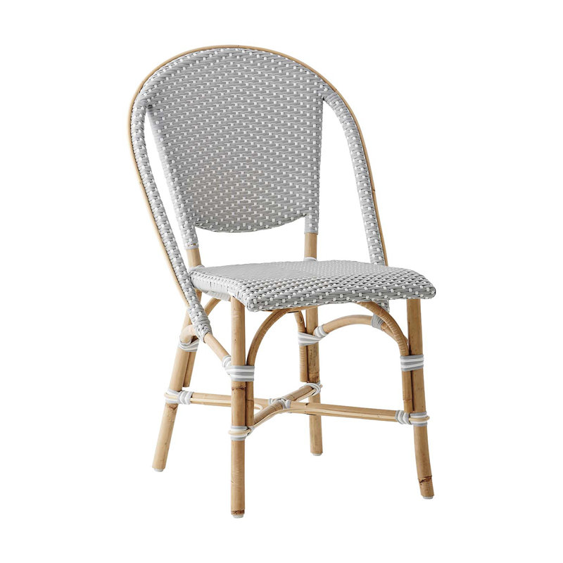 Chaise d'appoint en rotin Popplestone Sofie, Pois blancs sur fond vert Salvie