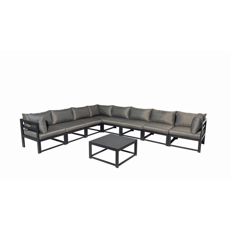 Desray 8 - Person Patio Dining Set with Square Table , Cushions Included