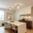 1-Light Glass Semi Flush Mount Ceiling Light
