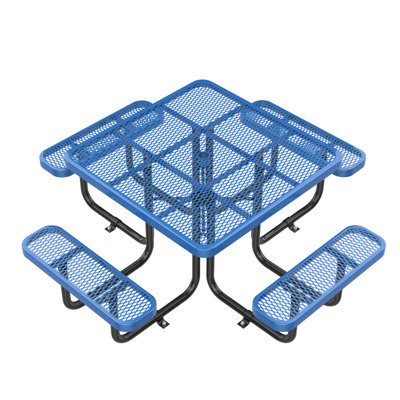 46-Inch Square Picnic Table with Umbrella Slot