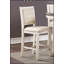 Ensemble de chaises à hauteur de comptoir en bois antique blanc 2 pièces avec sièges rembourrés en tissu texturé