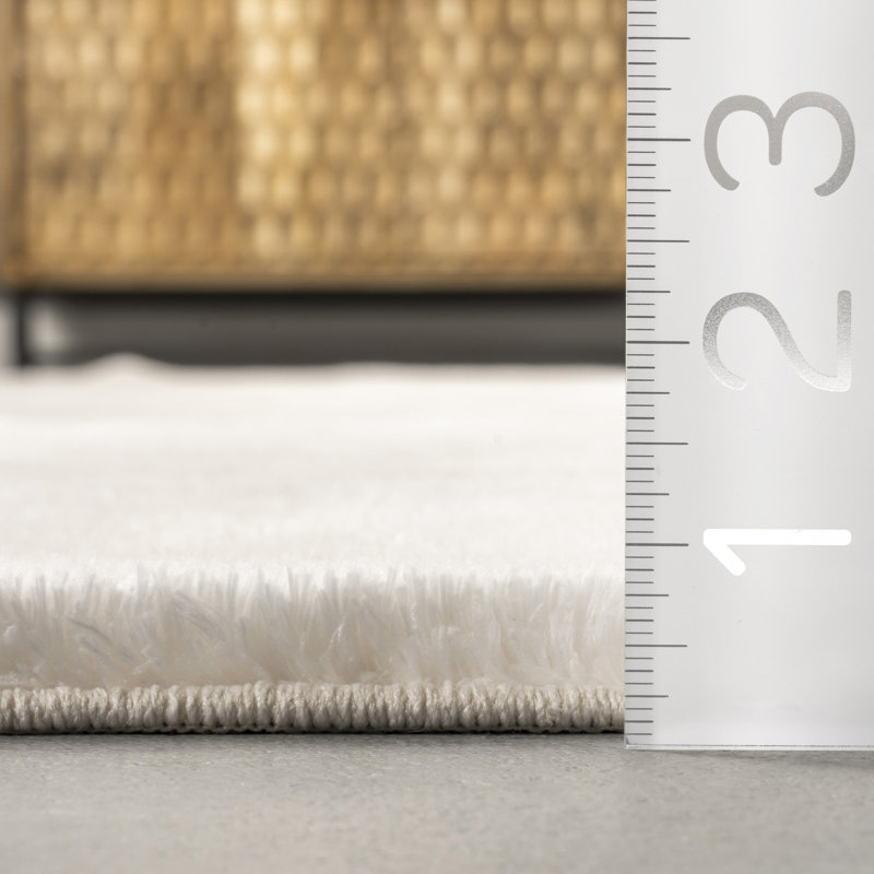 Solid Colour Shag Area Rug, Rectangle 91 x 152cm
