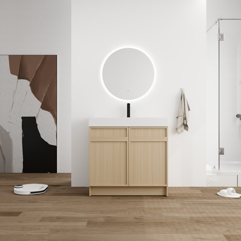 36" Single Bathroom Vanity with Resin Top