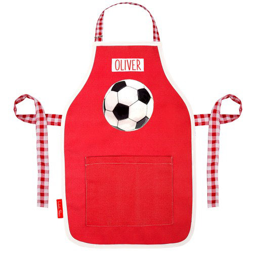 Football Childrens Apron, 2-5 Years, Red
