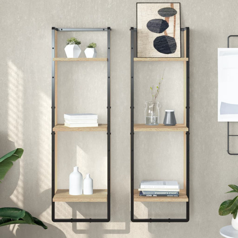 Adetoun 3 Piece Bracket Shelf, Sonoma Oak