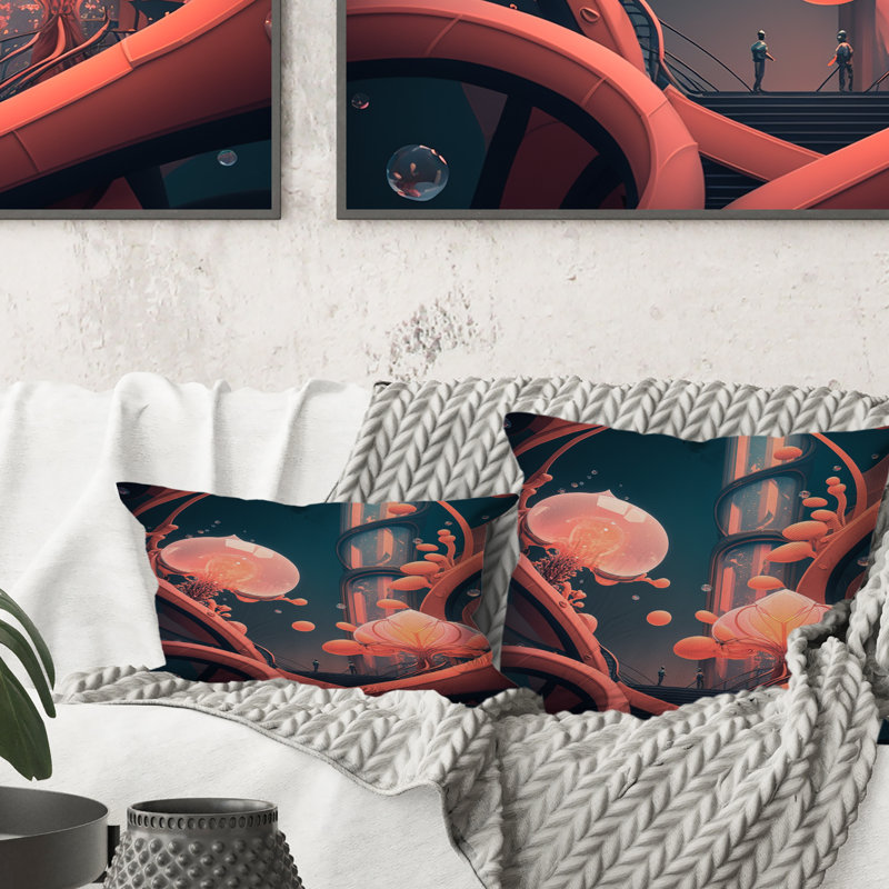 Space Architecture - Space Landscapes Printed Throw Pillow