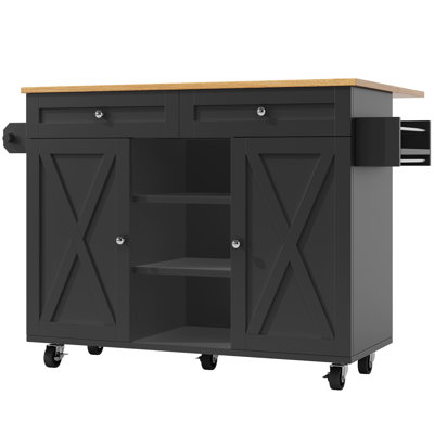Kitchen Island With 2 Doors And 2 Drawers
