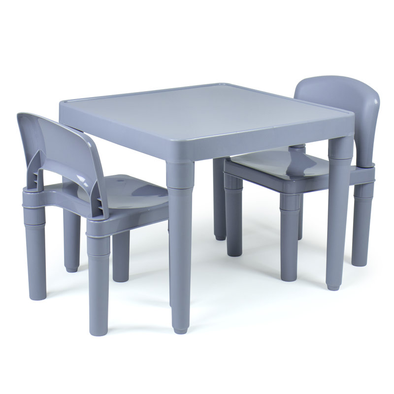 Ensemble de table de jeu et de chaises pour enfants Edwardo, Gris / Gris