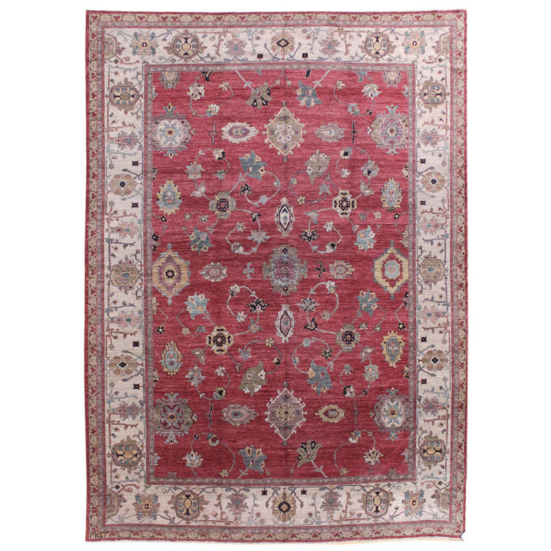 Sultanabad One-of-a-Kind 11'3" x 15'10" New Age Area Rug in Red/Ivory/Gray