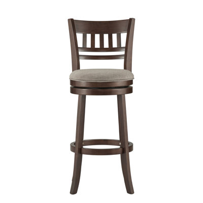 Amerah Swivel Upholstered Counter Stool with Solid Wood Frame