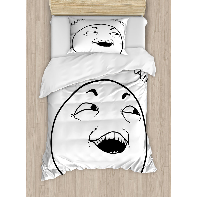 Modern & Contemporary Polyester Duvet Cover, Twin Duvet Cover + 1 Standard Sham, Narwhal