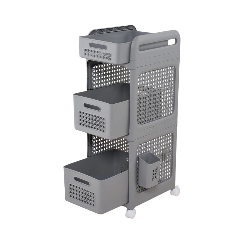 82cm H x 28cm W Utility Cart with Wheels, Grey