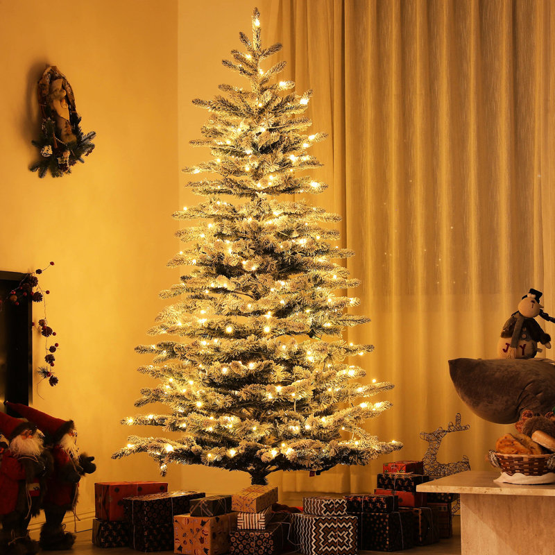Arbre de Noël artificiel avec 990 branches et lumières DEL multicolores de 47,2 po de largeur
