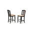 Ensemble de table de salle à manger à hauteur de comptoir 3 pièces comprenant une table de salle à manger carrée et 2 chaises en tissu de lin, noir et cerise
