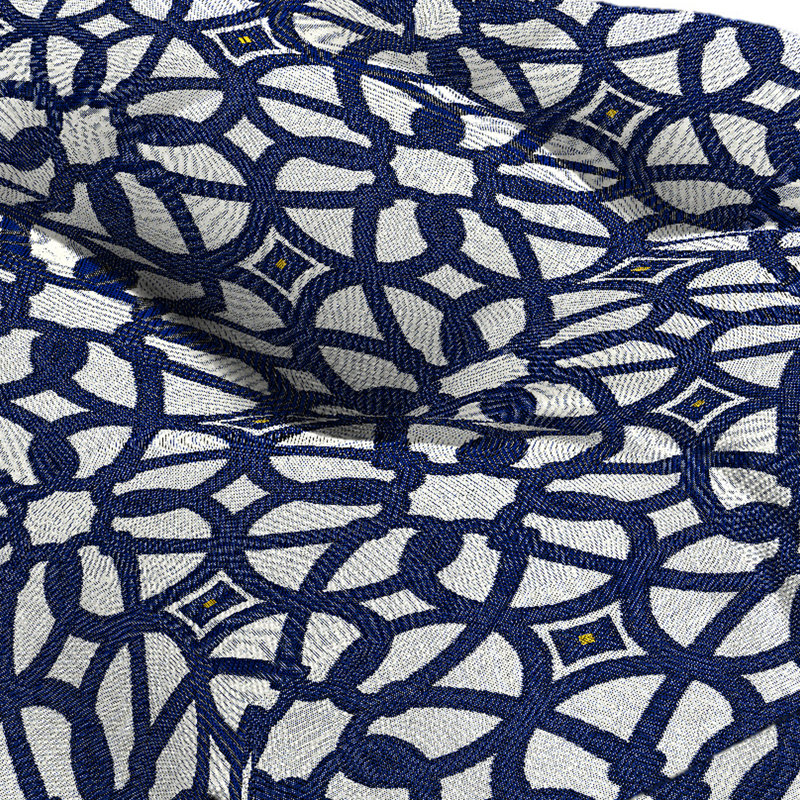 Contoured Outdoor Wicker Seat Cushion, Luxe Indigo Polyester