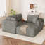 Canapé modulaire de 110 po avec assise profonde, canapé en nuage rembourré sans os en L avec repose-pieds convertible et accoudoirs larges pour le salon, sans assemblage requis-206528148