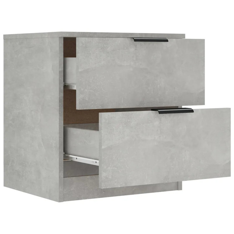 Jaicen 45cm W Manufactured Wood Bedside Table, Concrete Grey