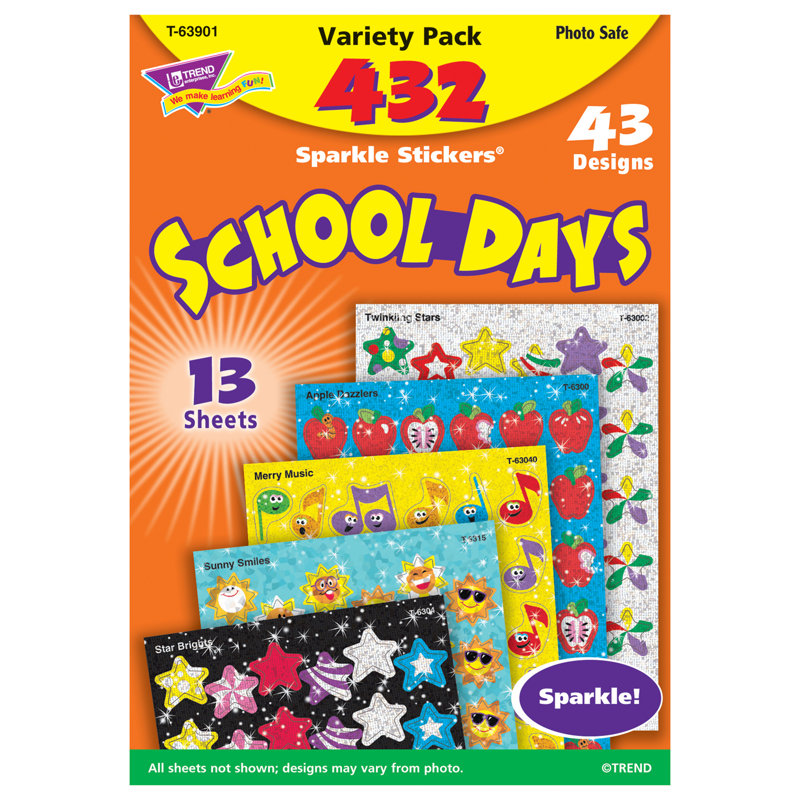 Ensemble d’autocollants 1296 pièces school days sparky