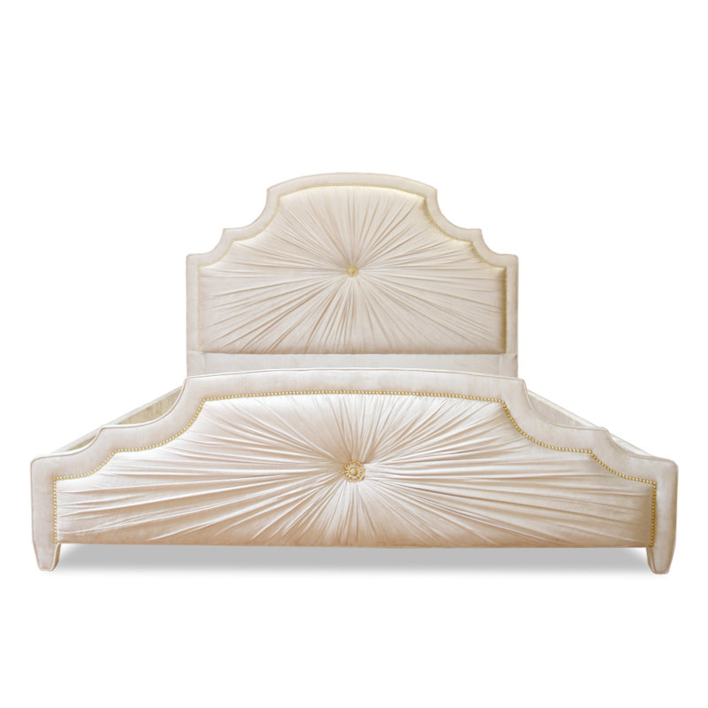Dezi Upholstered Bed, Ivory, King