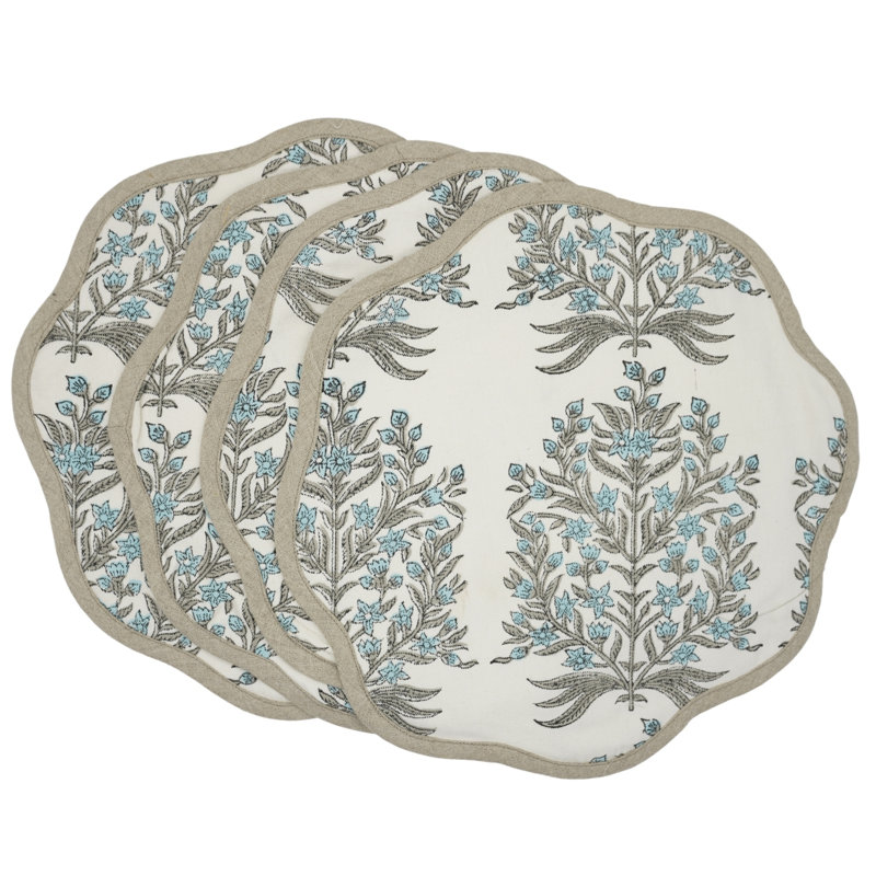 Fabdivine 15"Scallop Couture Placemats - Vrindavan
