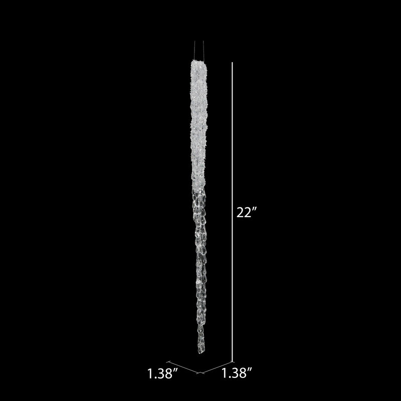 Icicle Ornament, 1.38" H x 1.38" W x 1.38" D