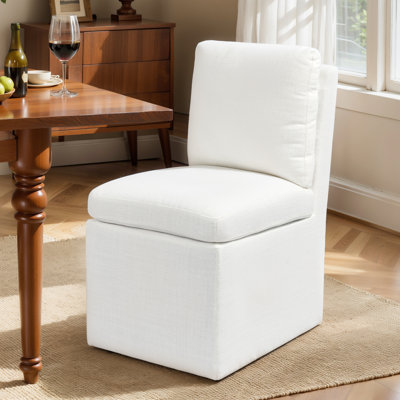 Upholstered Dining Chairs with Casters, Modern Single Sofa Chair with Slient Wheels for living room, Arrived Assembed