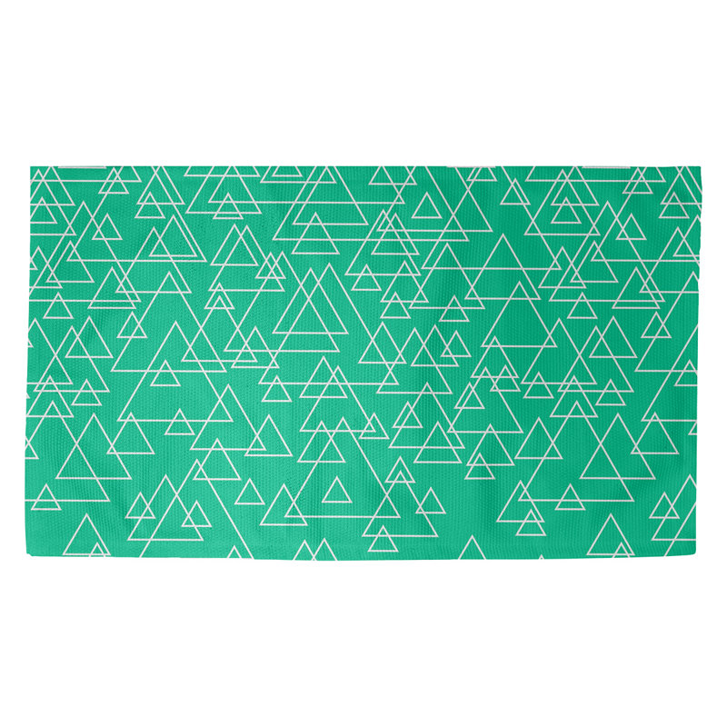 Tapis de porte d’intérieur à triangle dispersé Kitterman, Rectangle 5 pi 2 1/2 po x 7 pi 2 po, Vert