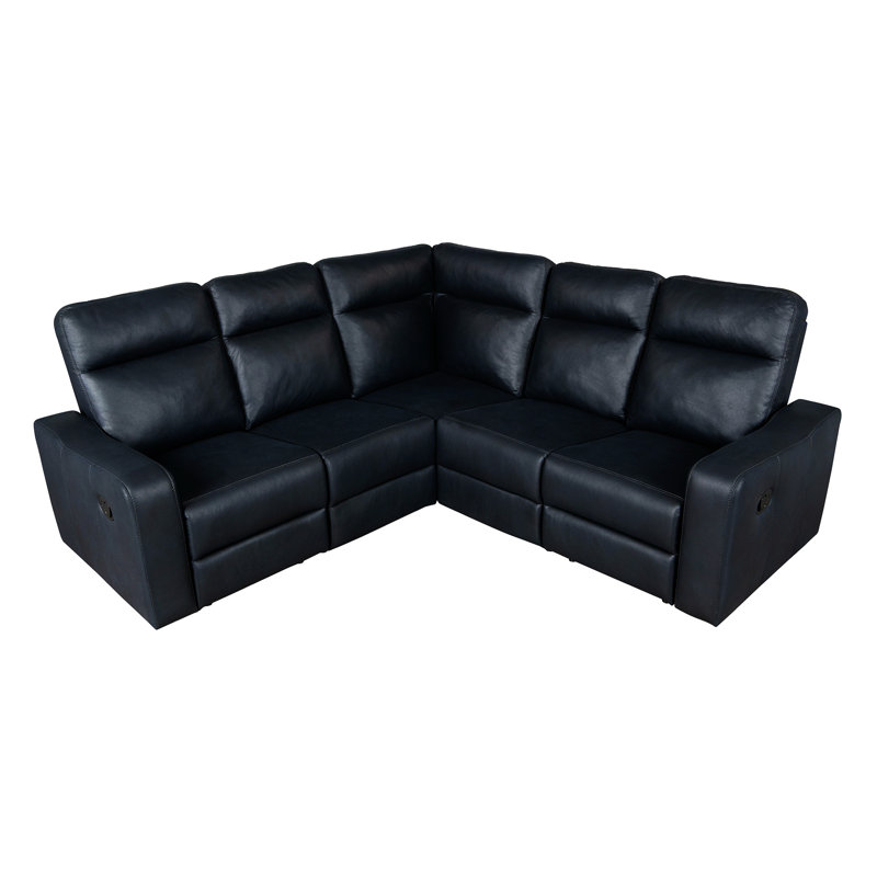 Fauteuil inclinable avec 2 porte-gobelets, Tissu noir et bleu Palomino