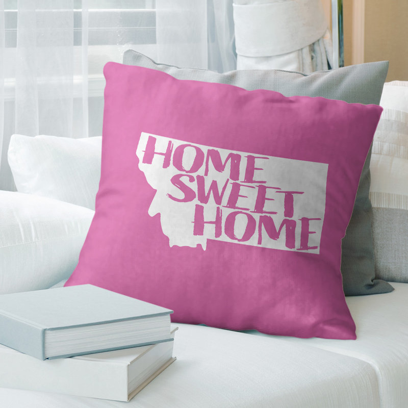 Coussin intérieur / extérieur Home Sweet, 14 po x 14 po, Montana, Rose