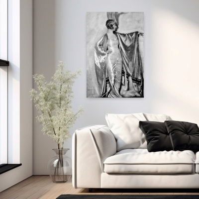 1920S Woman In Elaborate Silk Gown And Cape Ziegfeld Follies Showgirl Fashion New York City Usa Classic Retro Vintage City Portrait Wall Art