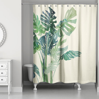 Houseplant Print Shower Curtain