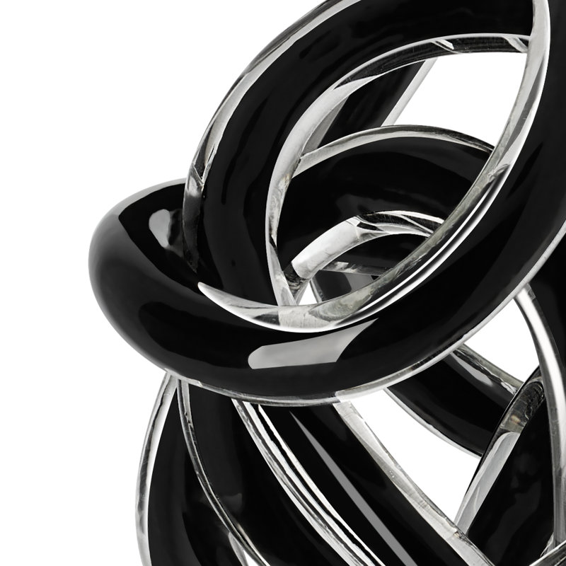 Pièce de décoration abstraite colorée Holliman, Noir, noir, noir, noir, H 6 po x l 6 po x P 6 po
