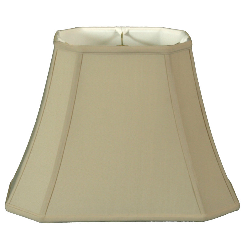 Abat-jour cloche en soie / shantung (araignée), Beige, H 7,5 po x l 12 po x P 12 po