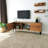 Modern TV Unit with Antibacterial Solid Pine Wood, Oak Finish, 47.5 x 15.7 x 11.8 inches | Rustproof Metal Legs, 2 Shelves (19.7 x 5.9 x 4.7 inches) | Stylish Scandinavian Design, Easy Assembly, Perfect for Living Room